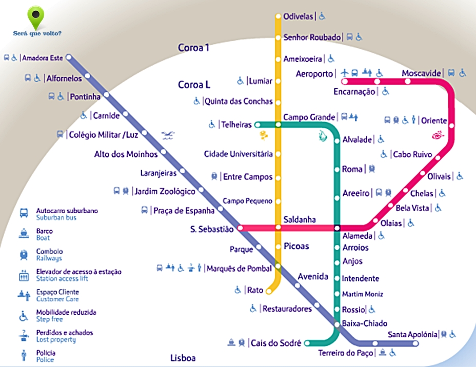 Mapa metro lisboa 2020